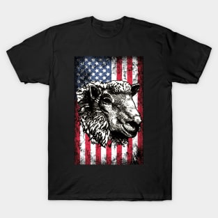 Patriotic Sheep American Flag T-Shirt